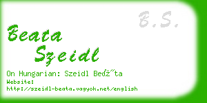 beata szeidl business card